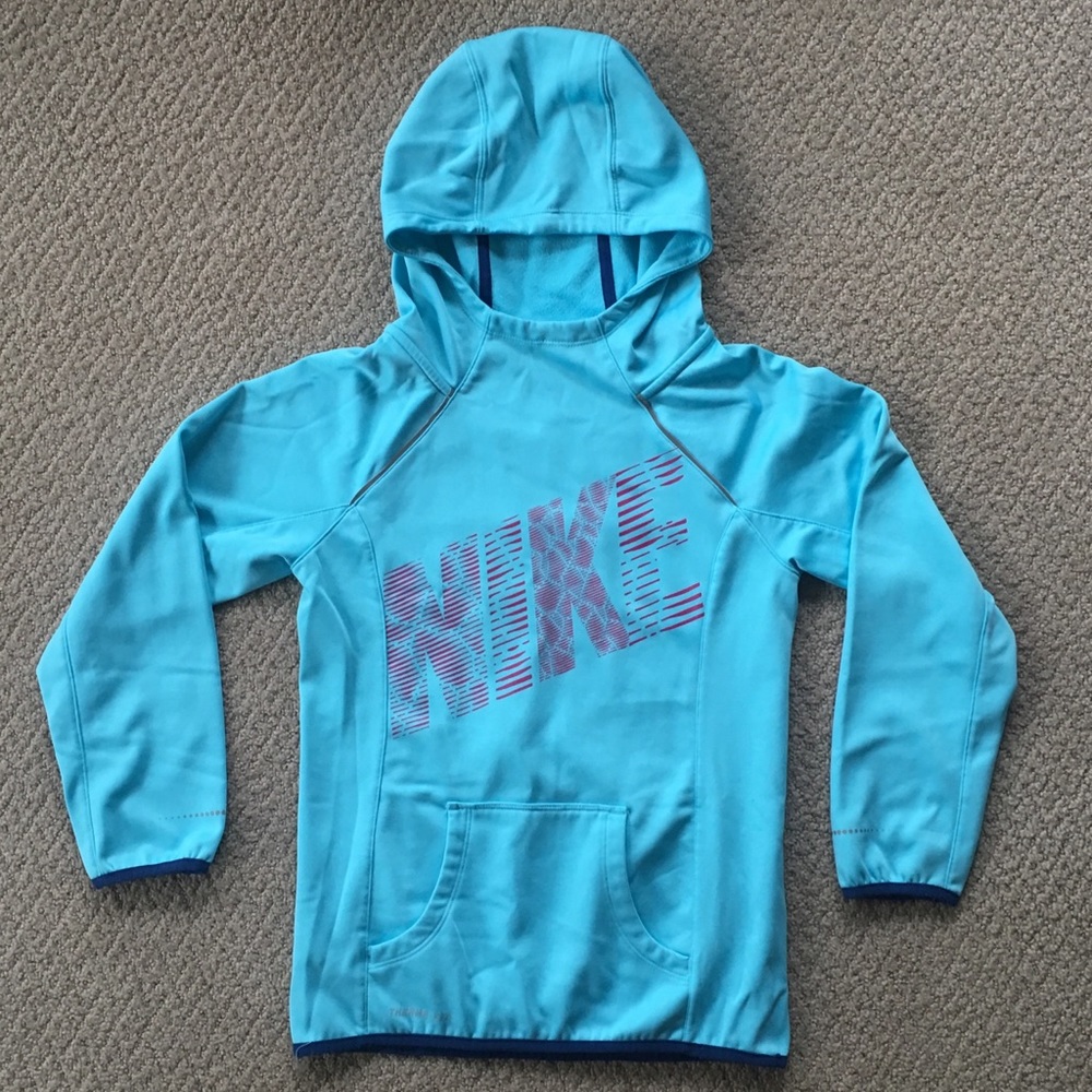 Nike Light Blue Hooded Sweatshirt - Picture 1 of 4